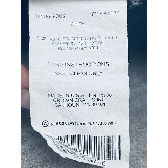 VTG Bald Eagle Tapestry Throw Pillow 18x18 USA Made Winter Wildlife Decor - Picture 8 of 8